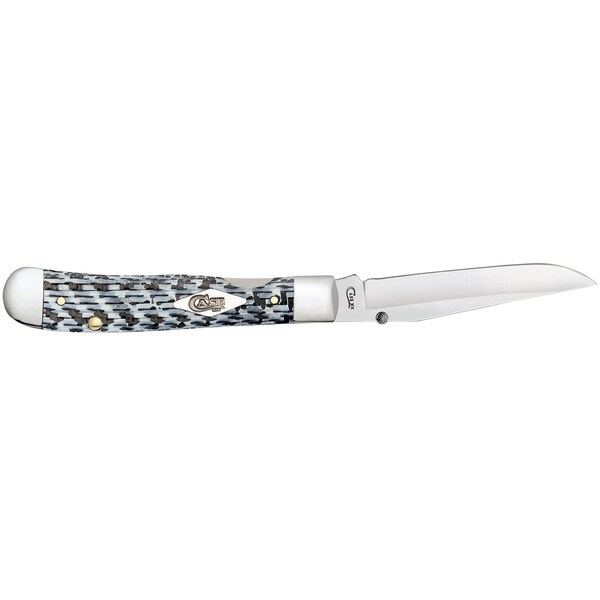 Case Cutlery 2023 Case Black And White Fiber Weave Kickstart Trapperlock 10154Ac Ss W/Pocket Clip - CAS-38921