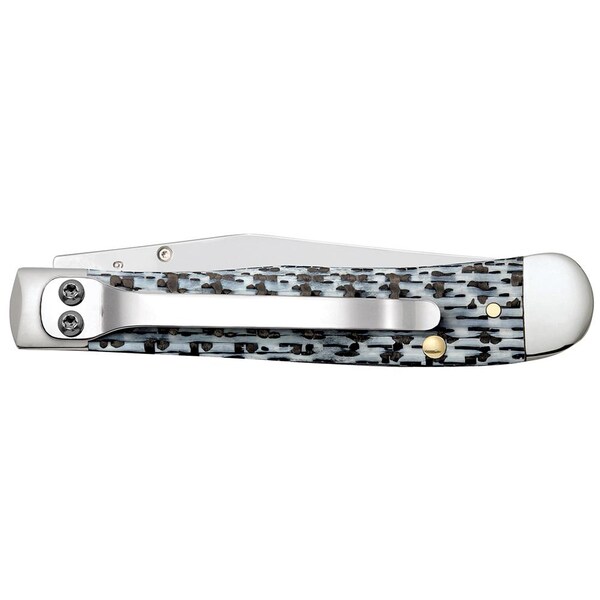 Case Cutlery 2023 Case Black And White Fiber Weave Kickstart Trapperlock 10154Ac Ss W/Pocket Clip - CAS-38921