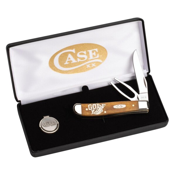 Case Cutlery 2023 Case Golfer'S Tool Gift Set Smooth Antique Bone 6207G Ss W/Ball Marker In Leather Box - CAS-27820