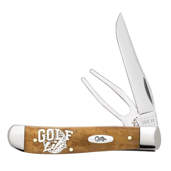 Case Cutlery 2023 Case Golfer'S Tool Gift Set Smooth Antique Bone 6207G Ss W/Ball Marker In Leather Box - CAS-27820