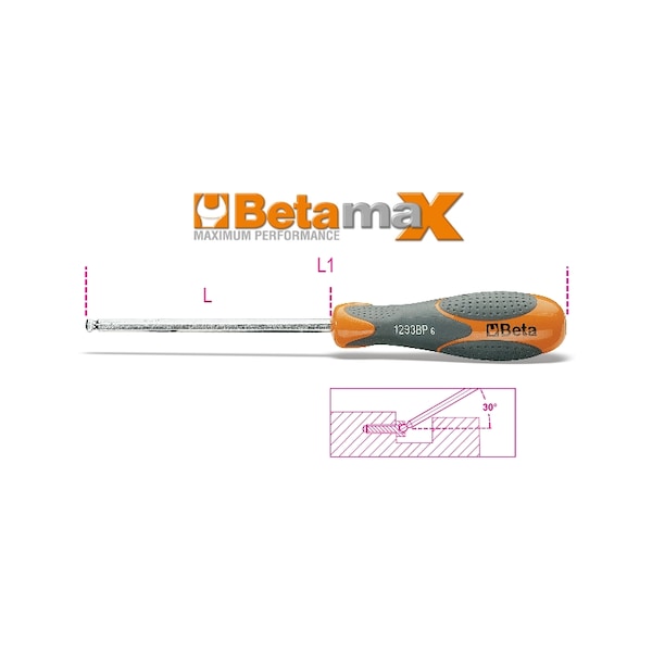 Beta 1293BP 2.5mm Ball Head Hex Driver, Ergonomic Handle - 012930502