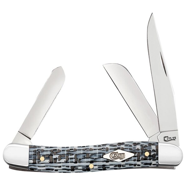 Case Cutlery 2023 Case Black And White Fiber Weave Medium Stockman 10318Ss - CAS-38923