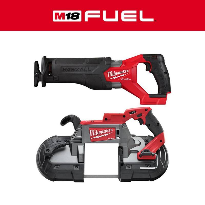Milwaukee M18 FUEL GEN-2 18V Sierra reciproca inalámbrica Brushless de iones de litio con Sierra de banda de corte profundo (solo herramienta) - 2821-20-2729-20