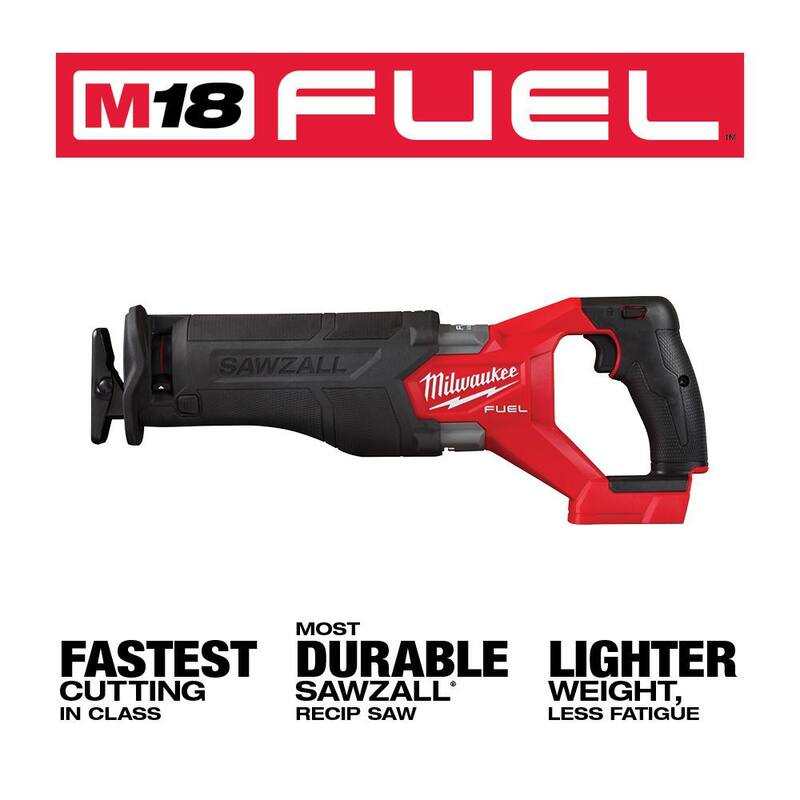 Milwaukee M18 FUEL GEN-2 18V Sierra reciproca inalámbrica Brushless de iones de litio con Sierra de banda de corte profundo (solo herramienta) - 2821-20-2729-20