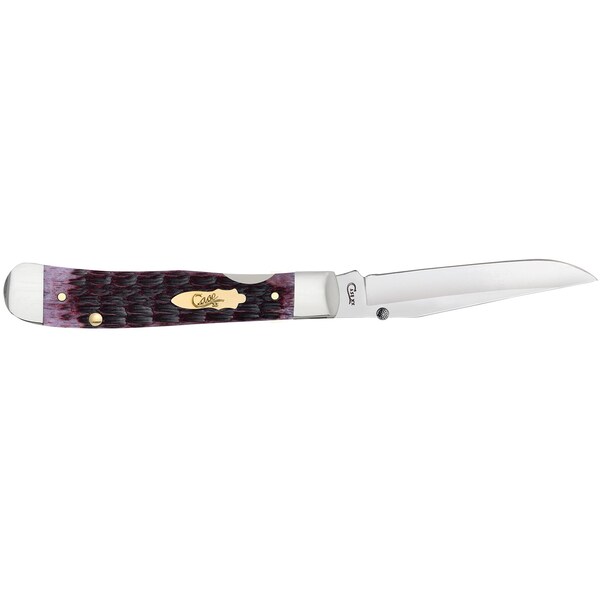 Case Cutlery Kickstart Pinched Bolster Cabernet Bone Crandall Jig Trapperlock A/O 6154Ac Ss Us Pat 7,086,157 - CAS-25721