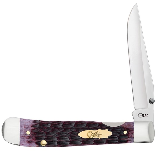 Case Cutlery Kickstart Pinched Bolster Cabernet Bone Crandall Jig Trapperlock A/O 6154Ac Ss Us Pat 7,086,157 - CAS-25721