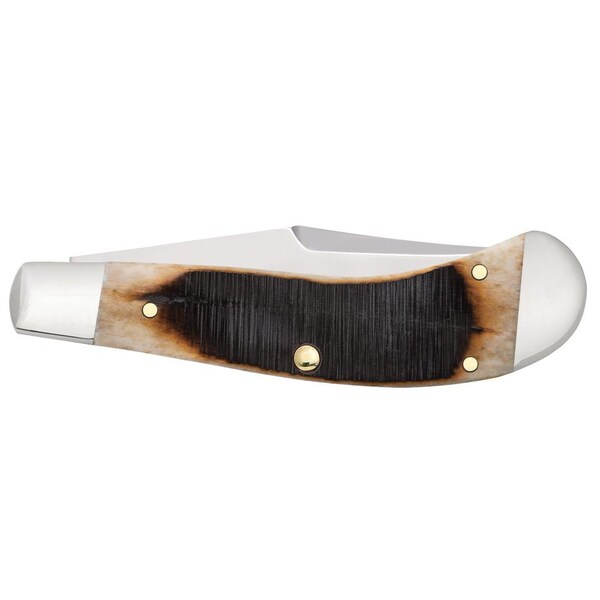 Case Cutlery 2023 Case Dark Molasses Bone Sawcut Jig Saddlehorn Tb62110 Ss - CAS-83145