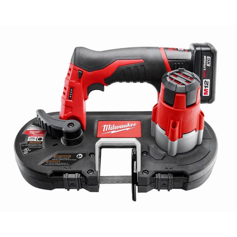 Sierra de banda subcompacta inalámbrica de 12V de iones de litio Milwaukee M12 con kit de (2) paquetes de baterías M12 y cargador - 2429-21XC-48-11-2440