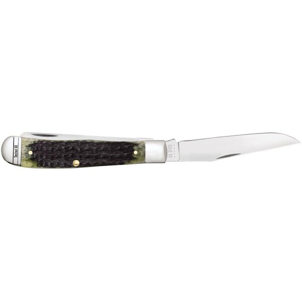 Case Cutlery 2023 Case Olive Green Bone Russell Jig Trapper 6254 Ss - CAS-13280