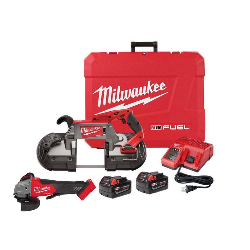 Sierra de cinta inalámbrica Milwaukee M18 FUEL 18V de iones de litio sin escobillas para corte profundo con kit de esmerilador angular FUEL - 2729-22-2880-20