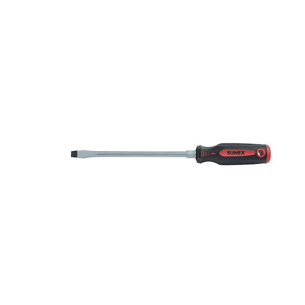 Sunex Slotted Screwdriver, 3/8"x8", Bolster - 11S6X8H