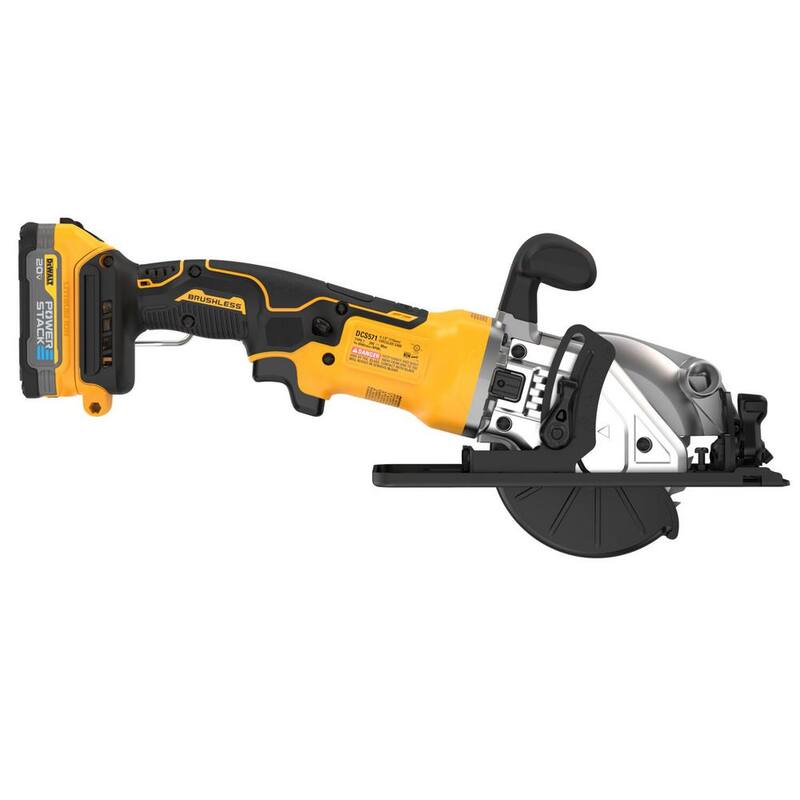 Sierra circular inalámbrica de iones de litio DEWALT Atomic de 20 volts MAX sin escobillas de 4-1/2 in. y sierra circular de 6-1/2 in. con batería de 1.7Ah y cargador - DCS565BWCS571E1.