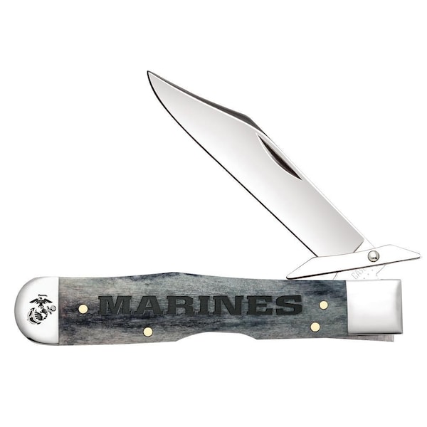 Case Cutlery 2023 Case Usmc Embellished Gray Bone Cheetah 6111 1/2L Ss - CAS-13192