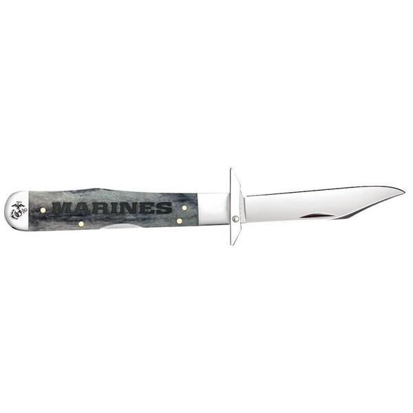 Case Cutlery 2023 Case Usmc Embellished Gray Bone Cheetah 6111 1/2L Ss - CAS-13192