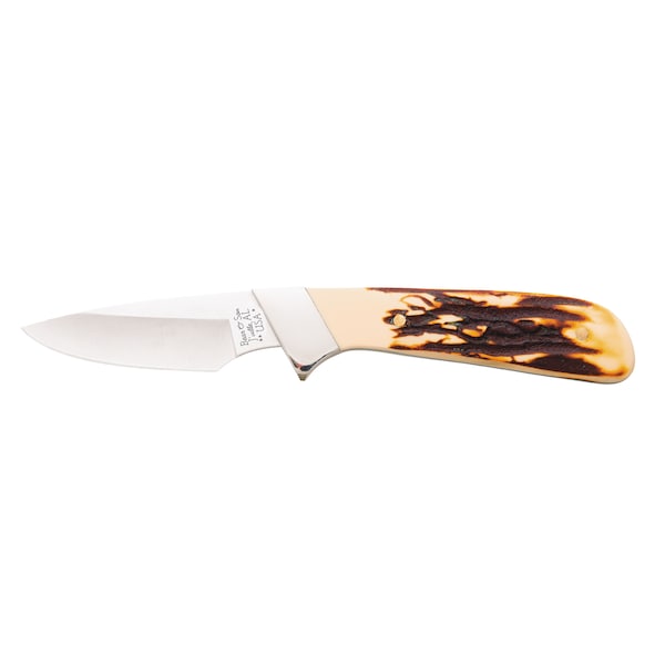 Bear & Sons Cutlery 2023 Bear 6 5/8' Stag Delrin Invincible Skinner - BEA-SD82