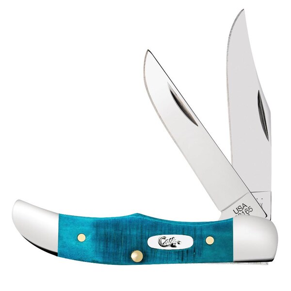 Case Cutlery 2023 Case Caribbean Blue Bone Sawcut Jig Pocket Hunter 62165 Ss - CAS-25591