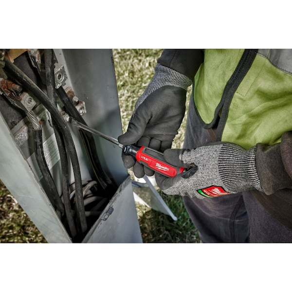 Milwaukee Tool 1/4 in. x 4 in. Slotted Cushion Grip Screwdriver (Made in USA) - MT206