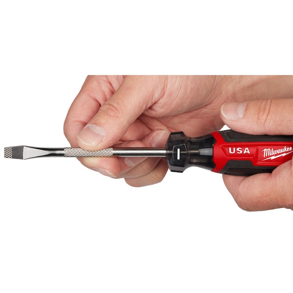 Milwaukee Tool 1/4 in. x 4 in. Slotted Cushion Grip Screwdriver (Made in USA) - MT206