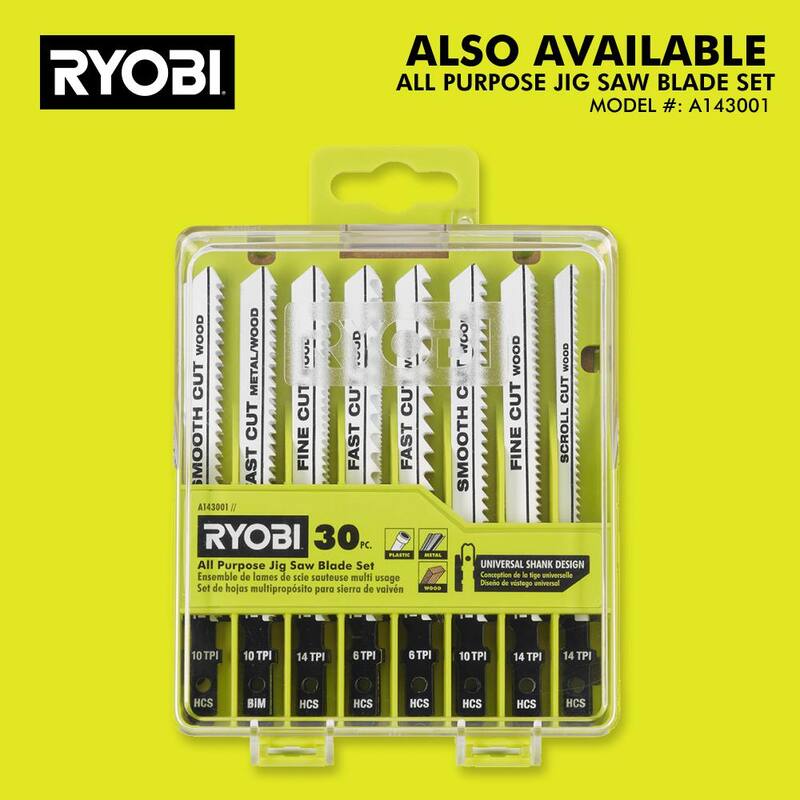 RYOBI ONE+ HP 18V Sierra de calar compacta inalámbrica con motor sin escobillas y empuñadura tipo barril, kit con batería de 2.0 Ah y cargador - PSBJS01K1