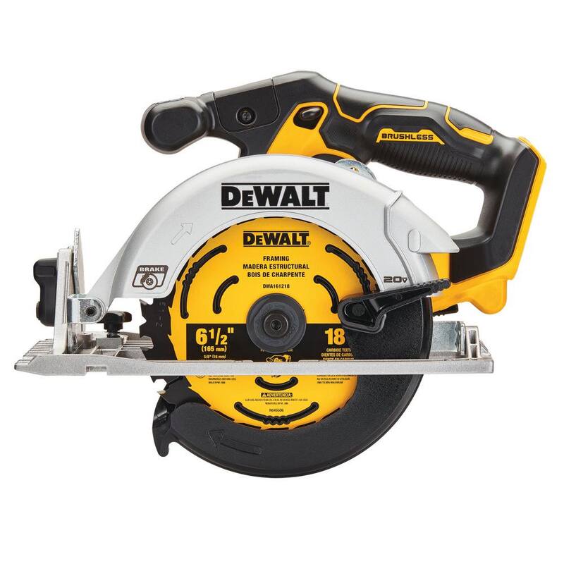 Sierra circular inalámbrica DEWALT 20V MAX de iones de litio sin escobillas de 6-1/2 pulgadas estilo Sidewinder con (2) baterías Premium 5Ah 20V MAX - DCS565BWCB205-2.