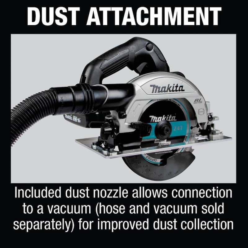 Sierra circular inalámbrica Makita de 18V y 6-1/2 pulgadas en Kit compacto LXT de iones de litio sin escobillas (2.0 Ah) - XSH04RB.