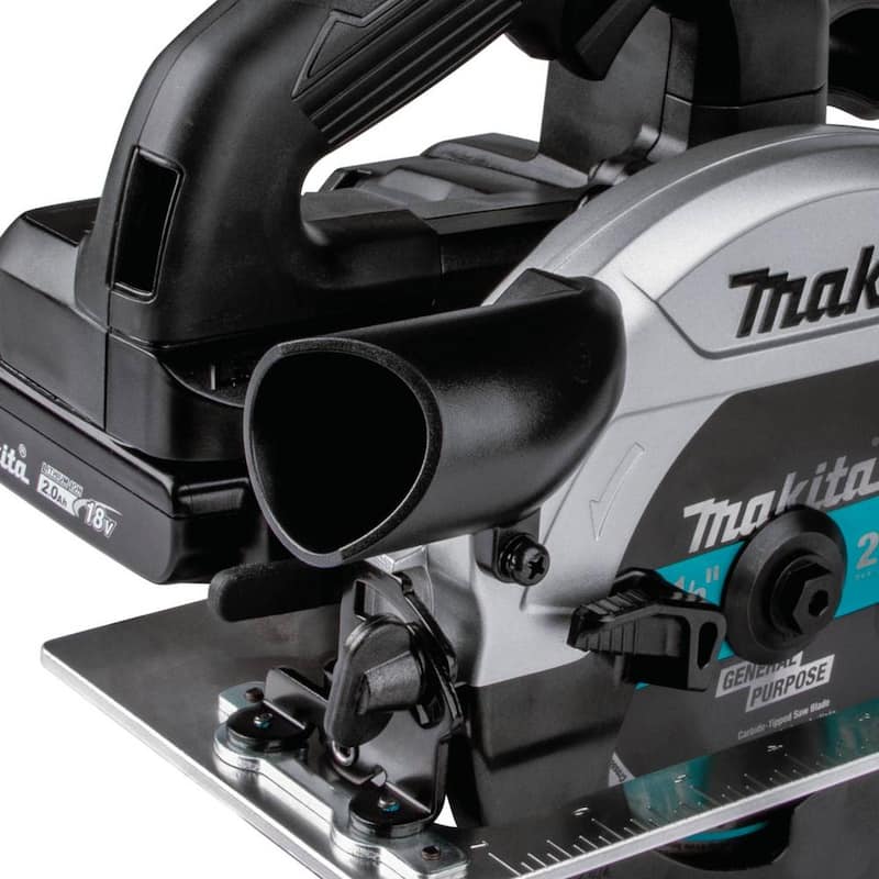 Sierra circular inalámbrica Makita de 18V y 6-1/2 pulgadas en Kit compacto LXT de iones de litio sin escobillas (2.0 Ah) - XSH04RB.