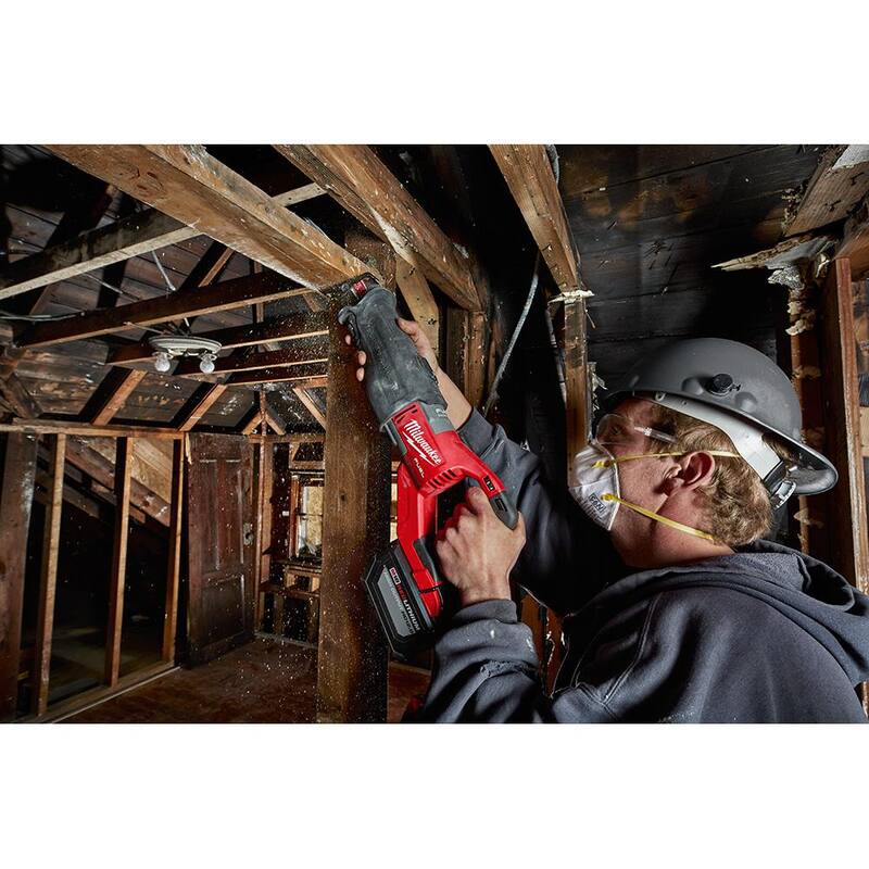 Milwaukee M18 FUEL 18V Sierra reciproca orbital inalámbrica Brushless de iones de litio SUPER SAWZALL y sierra de cinta (2 herramientas) - 2722-20-2729-20