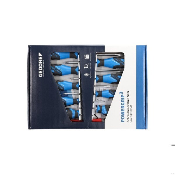Gedore Screwdriver Set, 3C, 10 pcs., Is 3-8 Ph 1-2 - 2150-2160 PH-010