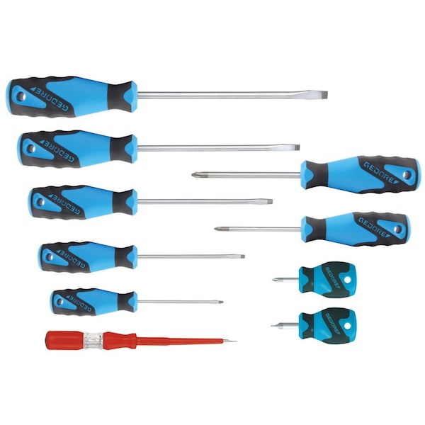 Gedore Screwdriver Set, 3C, 10 pcs., Is 3-8 Ph 1-2 - 2150-2160 PH-010