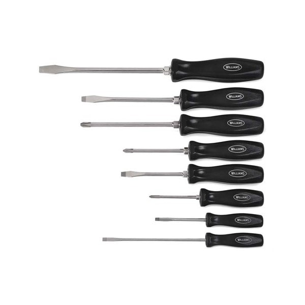 Williams Screwdriver Set, Slotted, Phillips, Alloy Steel, 8 Pieces - JHW100P-8MD