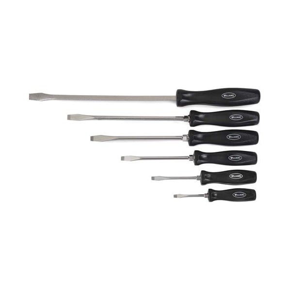 Williams Screwdriver Set, Slotted, Alloy Steel, 6 Pieces - JHW100P-6SD