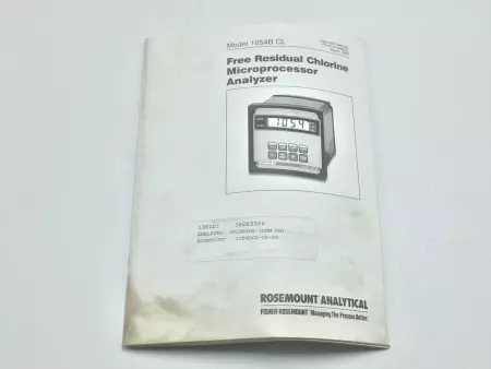 Rosemount Chlorine Analyzer 1054BCL