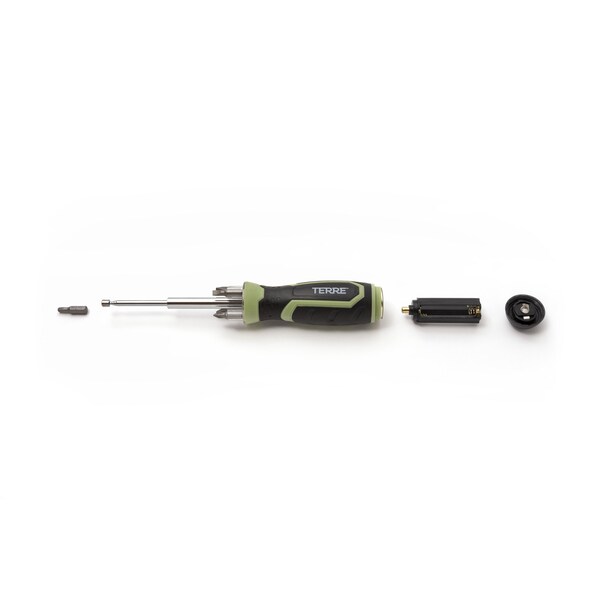 T Terre 6 in 1 Screwdriver Multitool, All in-One with LED Flashlight and Telescopic Magnetic Pick-Up Tool - 102001