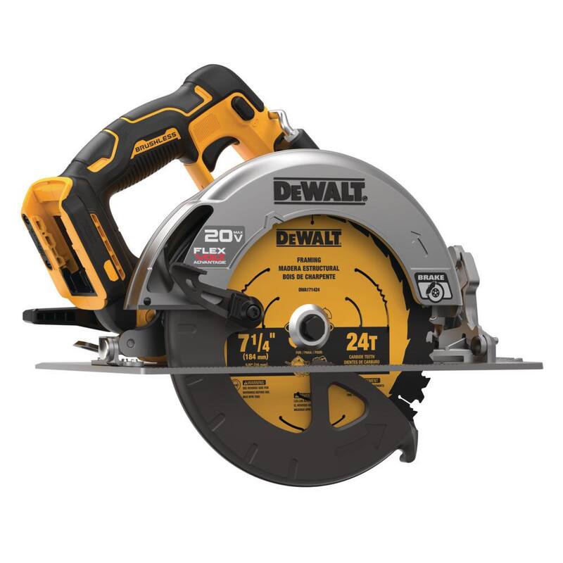 Sierra circular inalámbrica sin escobillas DEWALT 20V MAX de 7-1/4 pulgadas con tecnología FLEXVOLT Advantage y (1) batería FLEXVOLT 6.0Ah - DCS573BW606