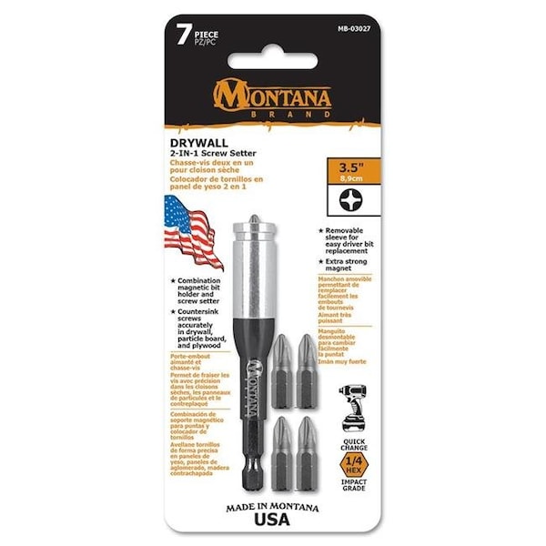 Montana Brand Montana Brand MB-03027 Drywall Screw Setter Set - MB-03027