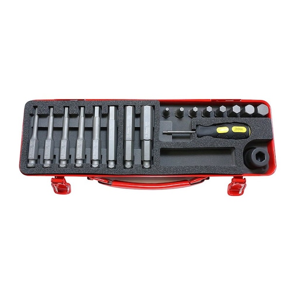 Ko-Ken Bit + Bit Holder Set 4-14mm Hex 18 pieces 1/2 Sq. Drive - 14210M