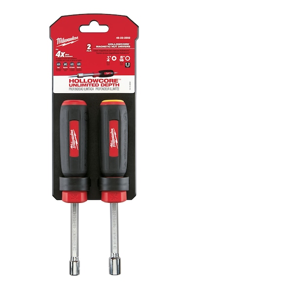 Milwaukee Tool 2PC SAE HollowCore Magnetic Nut Driver Set - 48-22-2502