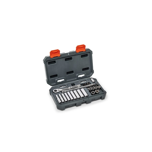 Crescent 26 Piece 1/4" Drive 6 Point Standard & Deep SAE Mechanics Tool Set - CSWS2C