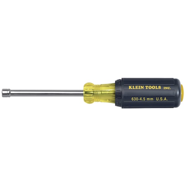 Klein Tools 4.5 mm Cushion-Grip™ Nut Driver 3-Inch Hollow Shaft - 630-4.5MM
