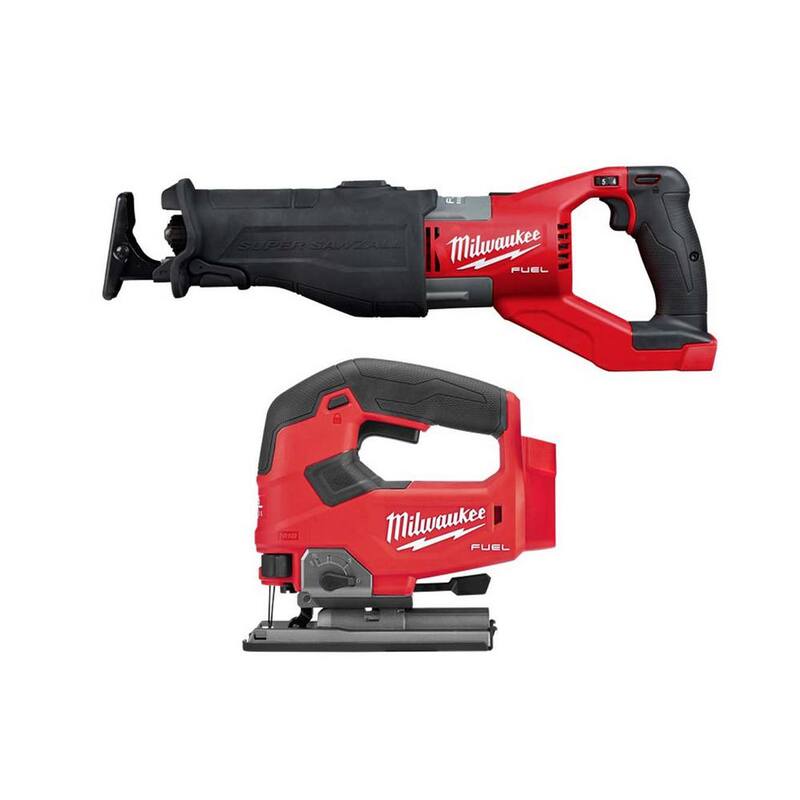 Milwaukee M18 FUEL 18V Sierra de sable orbital inalámbrica con tecnología Brushless de iones de litio Super SAWZALL y sierra de vaivén w/FUEL Jigsaw - 2722-20-2737-20