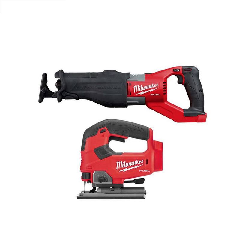 Milwaukee M18 FUEL 18V Sierra de sable orbital inalámbrica con tecnología Brushless de iones de litio Super SAWZALL y sierra de vaivén w/FUEL Jigsaw - 2722-20-2737-20