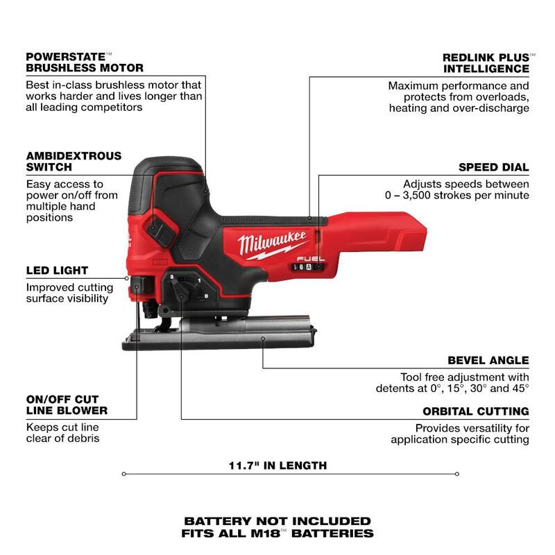 Sierra de calar de barril inalámbrica sin escobillas Milwaukee M18 FUEL de 18 voltios con batería de 5.0Ah - Kit de inicio