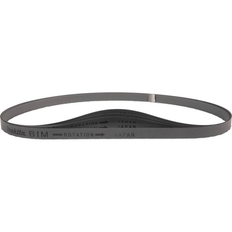 Sierra de cinta Makita 18V LXT subcompacta con motor sin escobillas, incluye hoja de sierra de cinta portátil bi-metal de 28-3/4 pulgadas y 18 TPI (paquete de 5) - XBP05R1B-E08741.
