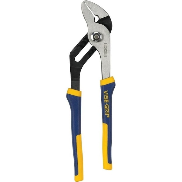 Irwin 4935321 Groove Joint Plier, 10 in OAL, 214 in Jaw Opening, BlueYellow Handle, CushionGrip Handle - 4935321L