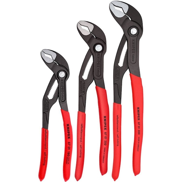 Knipex 3 Pc Cobra Water Pump Pliers Set 7, 10, & 12 - 002006US1