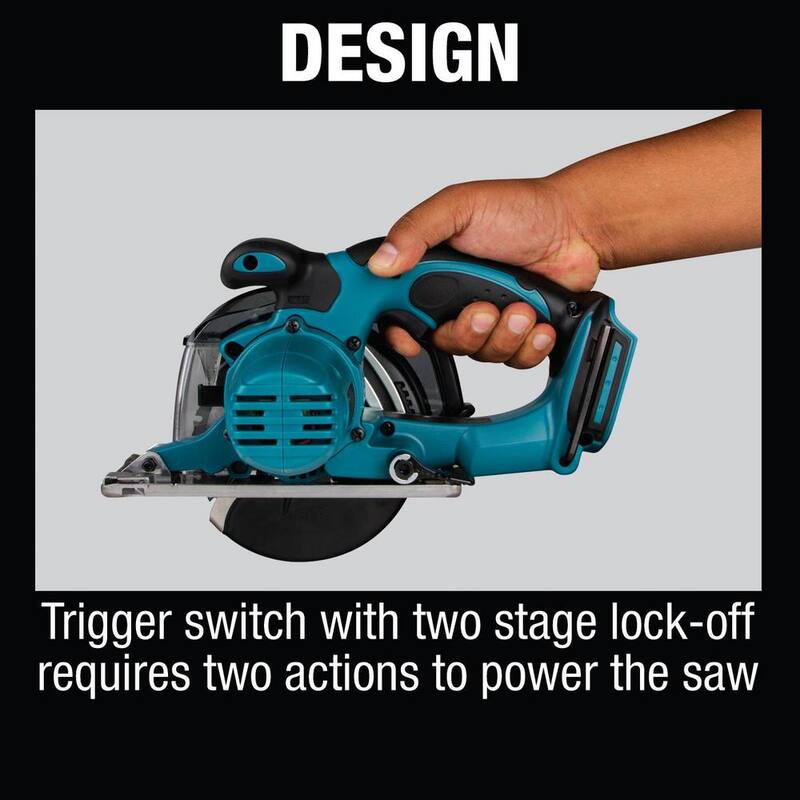 Sierra de corte de metal inalámbrica Makita 18V LXT de 5-3/8 pulgadas con freno eléctrico y recolector de virutas, solo la herramienta - XSC03Z