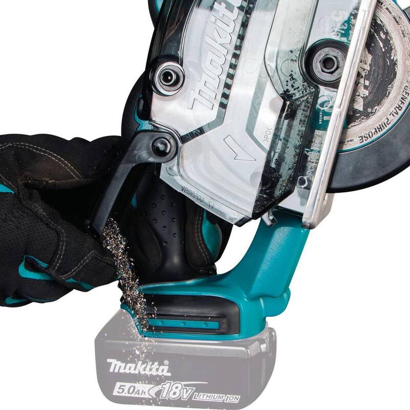 Sierra de corte de metal inalámbrica Makita 18V LXT de 5-3/8 pulgadas con freno eléctrico y recolector de virutas, solo la herramienta - XSC03Z