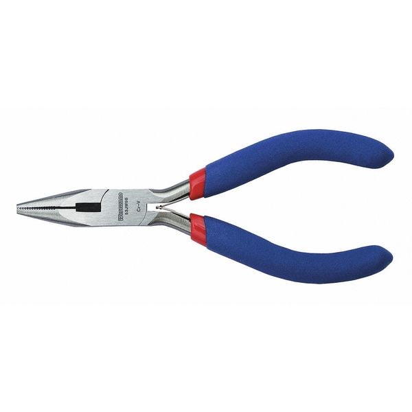 Westward 4 7/8 in Needle Nose Plier, Side Cutter Dipped Handle - 53JW98