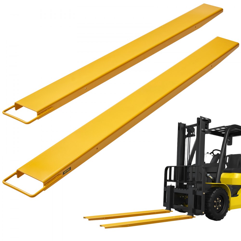 VEVOR Pallet Fork Extensions, 72" Length 4.5" Width, Heavy Duty Carbon Steel Fork Extensions for Forklifts, 1 Pair Forklift Extensions, Industrial Forklift Fork Attachments for Forklift Truck, Yellow - JZHCTYTS72INW4087V0