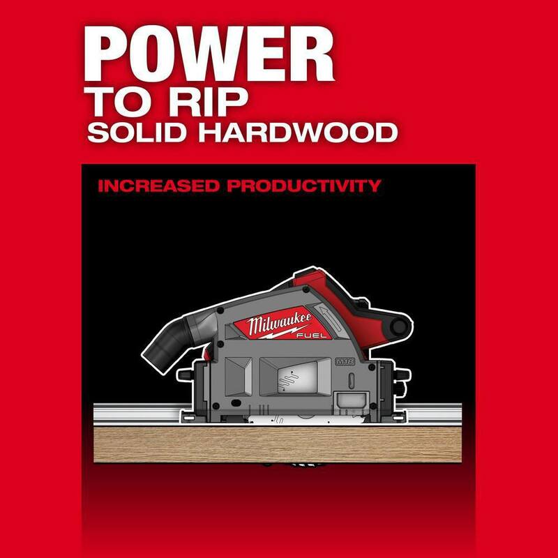 Milwaukee M18 FUEL 18V Batería de iones de litio sin escobillas inalámbrica 6-1/2 pulgadas Kit de sierra de inmersión con guía para riel de fibra de cemento con lámina de sierra de carburo - 2831-21-48-40-0670